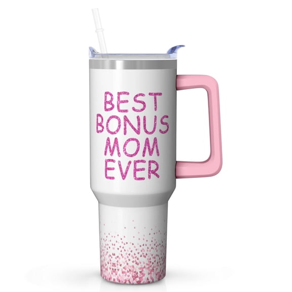 Mom's Favorite Things Gift Tumbler - 40 Oz Stainless Steel Cup with Lid and Straw - Mothers Day Birthday Christmas Gift for Mom from Kids