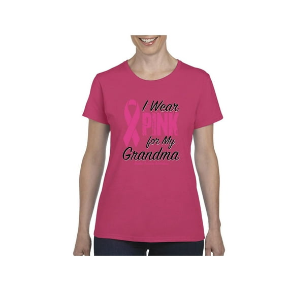 Mom's Favorite - Women's T-Shirt Short Sleeve, up to Women Size 3XL - I Wear Pink for My Grandma