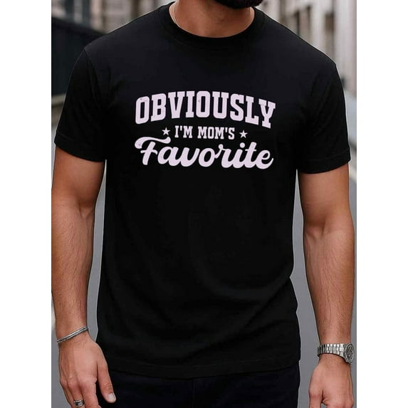 Mom's Favorite men 180G 100% Cotton black Unique Design Unisex Shirt Short Sleeve tshirts Funny Unisex Shirt Graphic Tee tshirts Unique Design Unisex Shirt Graphic tshirts