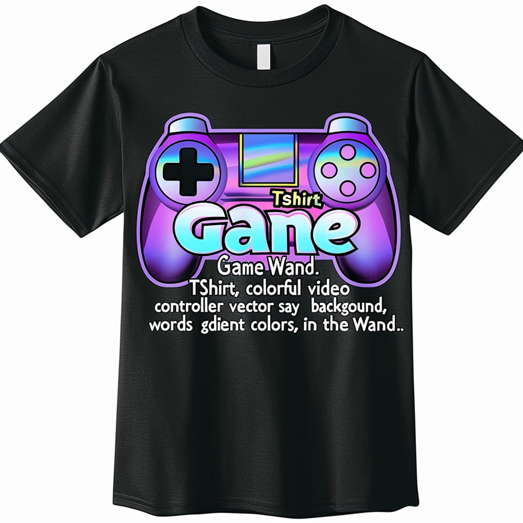 Mom's Gaming TShirt with Colorful Game Controller Design on Black