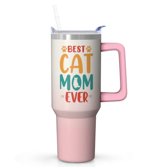 Mom's Go-To Gift: Large 40 Ounce Tumbler with Straw, Double Wall Insulated Stainless Steel Thermos, Keeps Ice Frozen, Perfect Mother's Day Gift for Grandma, Her
