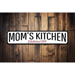 Mom's Kitchen Sign Established Date Sign Kitchen Est Date Decor Custom Kitchen Name Decor Mom Kitchen - Size: 16 x 4 Inches