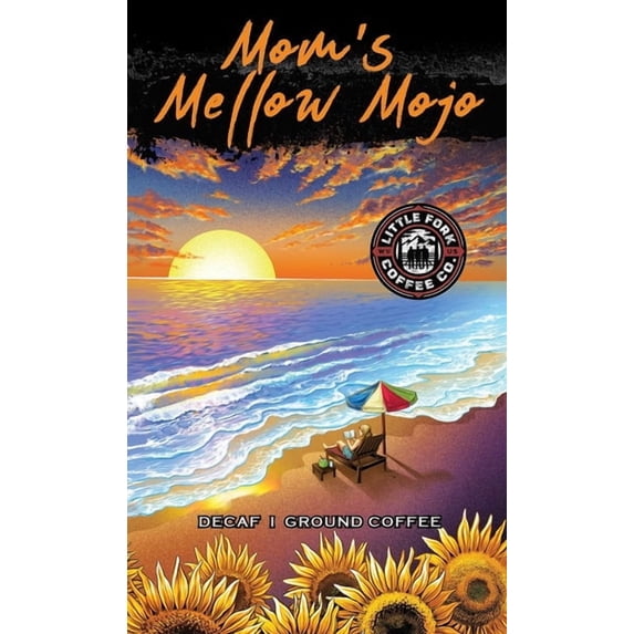 Mom’s Mellow Mojo Decaf Ground Coffee, Medium Roast, Smooth Full-Bodied Flavor, Peruvian Coffee, 16 oz (1 lb)