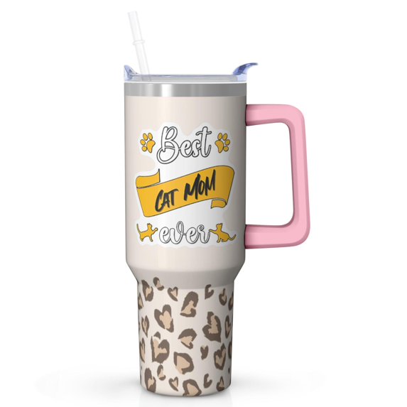 Mom's Perfect Present Gift: 40oz Tumbler with Straw, Insulated Stainless Steel Cup, Vacuum Technology, Keeps Drinks Cold, Ideal Mother's Day Gift for Her, Grandma