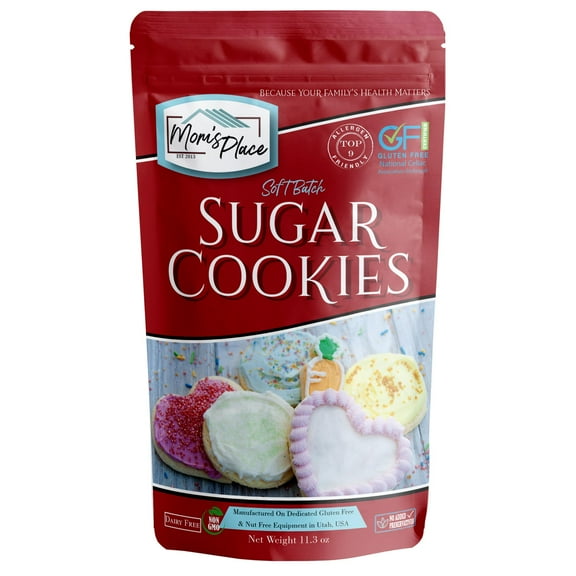 Mom's Place Gluten-Free Sugar GGA1 Cookie Mix, Dessert Baking, Easy to Make, Nut, Dairy & Soy Free, 12 Servings, 11.3 oz