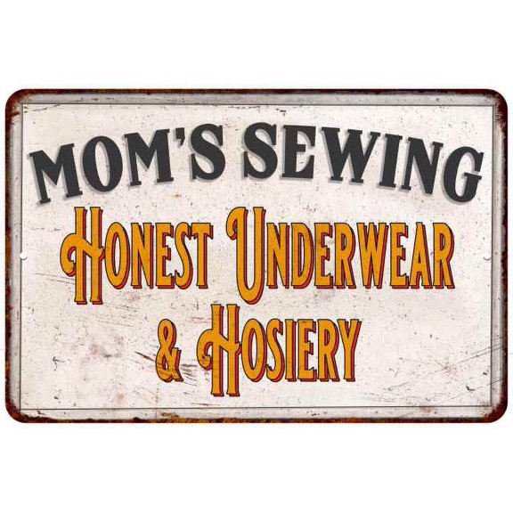 Mom's Sewing Vintage Look Chic Distressed 12x18 Metal Sign 112180020079