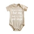 thumbnail image 1 of Mom's Taken But My Aunt Is Cute And Single Baby Bodysuit Cotton Romper Light Apricot-style 9-12M, 1 of 5