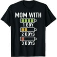 thumbnail image 1 of Mom with three Boys Battery Empty - Mama with 3 Sons T-Shirt, 1 of 4