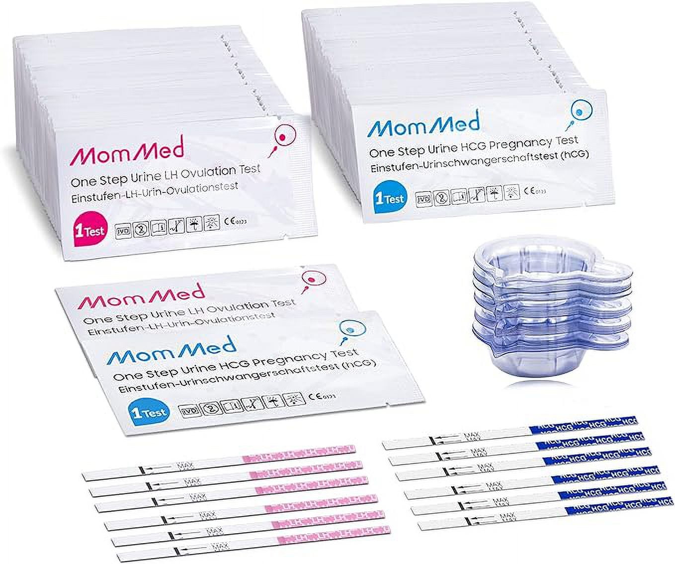 MomMed Ovulation Test Strips, Ovulation and Pregnancy Tests (LH50HCG20), Includes 50 Ovulation