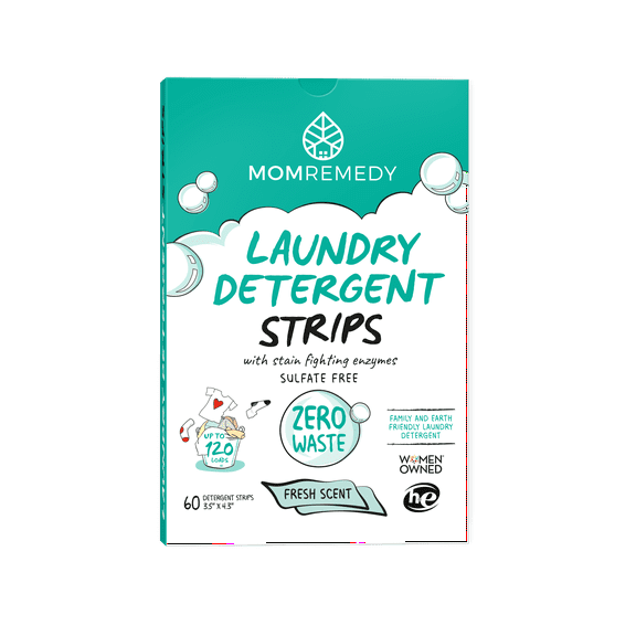 MomRemedy Zero Waste Laundry Detergent Sheets, Adult, Fresh Scent, 60 Count, 1 Pack
