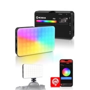 Moman LED Light On Camera,Portable RGB Video Lights 2500-9000K CRI 95+ APP Control with Cold Shoe For Photography
