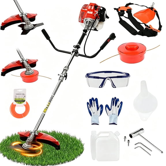 Momarys 52CC 2-Stroke String Trimmer, 2-In-1 Gas Weed Eater With Shoulder Strap For Vine Area,Plot Edge,Grass Strip