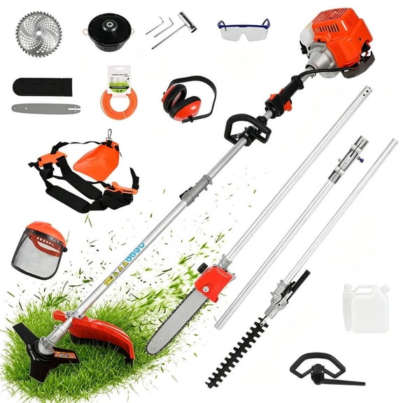 Momarys 52CC Fuel Gas Powered Weed Eater, Lightweight 5-in-1 Weed Wacker Edger Tree Trimmer Lawn Care Device