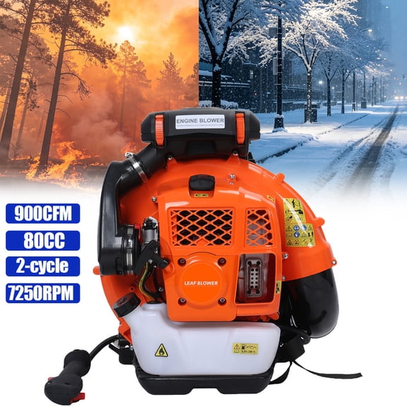 Momarys 80CC 2 Cycle Backpack Leaf Blower, 4.8HP 92.2m/sec 3.5KW 900CFM High Airflow, Low Vibration & Cruise Control, Gasoline Backpack Grass Blower with 2.3L Fuel Tank