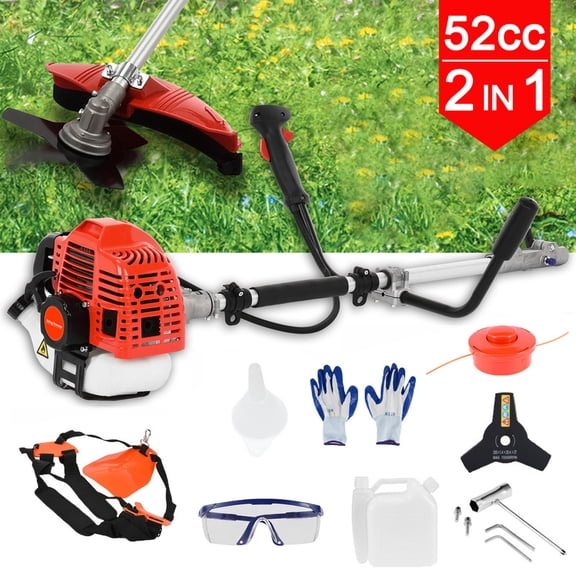 Momarys Gas Powered Weed Eater, 52cc 2 Cycle String Trimmer, 2-in-1 Brush Cutter for Rural Yards, Urban Yards and Lawn