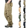 thumbnail image 1 of Momasggi Baggy Cargo Pants for Men Slim Fit Straight Leg Pants with Multi Pockets Big and Tall Outdoor Tactical Hiking Work Trousers Green S, 1 of 4