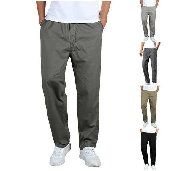 Momasggi Big and Tall Cargo Pants for Men Drawstring Elastic Waist Work Pants Loose Casual Straight Leg Trousers Lightweight Outdoor Hiking Pant with Pockets Dark Gray 5XL