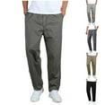 thumbnail image 1 of Momasggi Big and Tall Cargo Pants for Men Drawstring Elastic Waist Work Pants Loose Casual Straight Leg Trousers Lightweight Outdoor Hiking Pant with Pockets Khaki L, 1 of 7