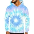 thumbnail image 1 of Momasggi Big and Tall Hoodie for Men Trendy Tie Dye Pullover Tops Casual Long Sleeve Drawstring Hooded Sweatshirts Lightweight Fall Winter Hoodies Blue 3XL, 1 of 4