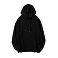 thumbnail image 1 of Momasggi Big and Tall Hoodies for Men Oversized Long Sleeve Drawstring Hooded Sweatshirt Loose Casual Solid Color Warm Pullover Tops with Pockets Black XL, 1 of 7