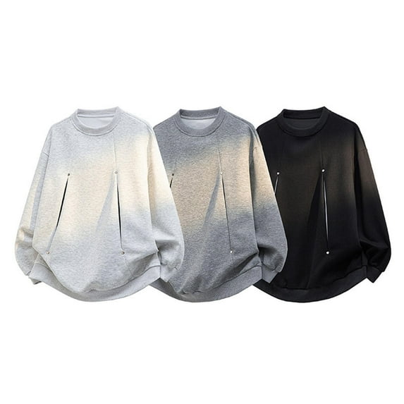 Momasggi Big and Tall Sweatshirts for Men Oversized Drop Shoulder Sweatshirt Loose Fit Long Sleeve Crew Neck Pullover Tops Casual Baggy Trendy Streetwear Black 3XL