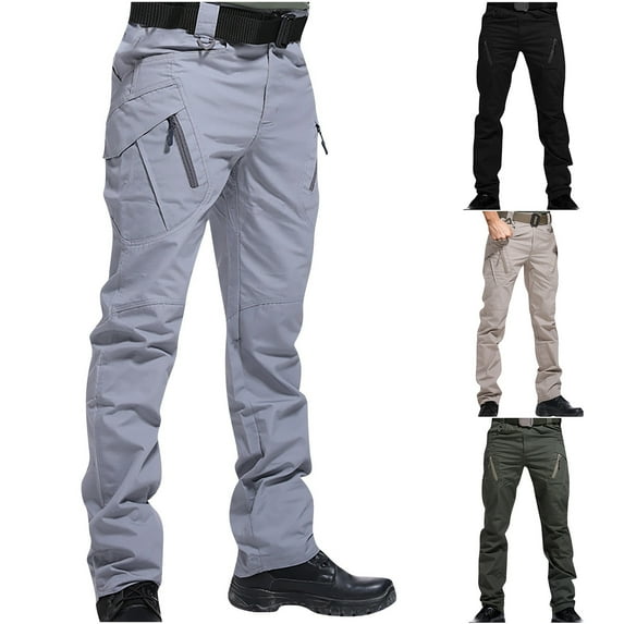 Momasggi Big and Tall Tactical Waterproof Pants for Men Stretch Work Pants Relaxed Fit Ripstop Cargo Pants Outdoor Hiking Pant with Zip Pockets Black 5XL