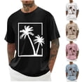 thumbnail image 1 of Momasggi Big and Tall Graphic T Shirts for Men Oversized Short Sleeve Crewneck Shirts Loose Casual Summer Beach Vacation Tees Black L, 1 of 6
