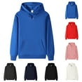 thumbnail image 1 of Momasggi Big and Tall Hoodies for Men Oversized Long Sleeve Drawstring Hooded Sweatshirts Solid Color Basic Pullover Tops with Pockets Navy 2XL, 1 of 8