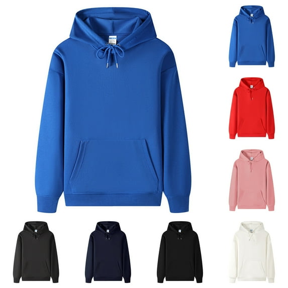 Momasggi Big and Tall Hoodies for Men Oversized Long Sleeve Drawstring Hooded Sweatshirts Solid Color Basic Pullover Tops with Pockets Pink M