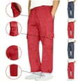 thumbnail image 1 of Momasggi Cargo Sweatpants for Men Baggy Drawstring Open Bottom Sweatpants Solid Color Athletic Jogger Pants Big and Tall Gym Workout Pants with Pockets Red 4XL, 1 of 7