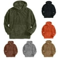 thumbnail image 1 of Momasggi Corduroy Hoodies for Men Fall Winter Long Sleeve Patchwork Hooded Sweatshirt Loose Casual Drawstring Pullover Sweatshirts with Pockets Orange L, 1 of 7
