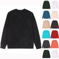 thumbnail image 1 of Momasggi Crewneck Sweatshirt for Men Oversized Long Sleeve Pullover Tops Fashion Solid Color Going Out Sweatshirts Fall Winter Outfits White M, 1 of 7