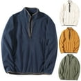 thumbnail image 1 of Momasggi Fleece Sweatshirts for Men Half Zipper Pullover Tops Fall Winter Warm Sweatshirt Loose Casual Solid Color Long Sleeve Sweatshirt with Pockets Army Green L, 1 of 8