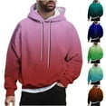thumbnail image 1 of Momasggi Gradient Hoodies for Men Casual Long Sleeve Drawstring Hooded Sweatshirt Baggy Cozy Pullover Hoodie Big and Tall Sweatshirts with Pockets Green L, 1 of 7