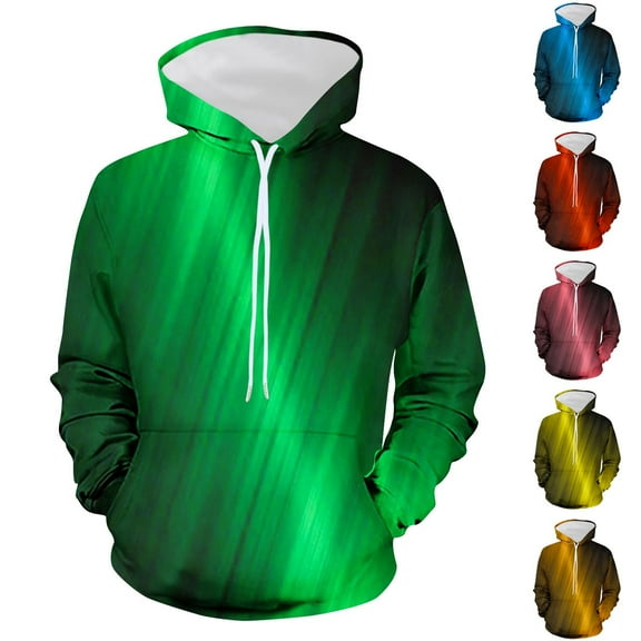 Momasggi Graphic Hoodies for Men Big and Tall Long Sleeve Drawstring Hooded Sweatshirts Loose Casual Fall Winter Going Out Pullover Tops with Pockets Yellow M