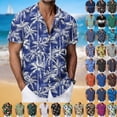 thumbnail image 1 of Momasggi Hawaiian Shirt for Men Big and Tall Short Sleeve Button Down Shirts Loose Casual Tropical Print Tops Lightweight Vacation Beach Shirts Multicolor M, 1 of 9