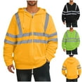 thumbnail image 1 of Momasggi High Vis Hoodies for Men Big and Tall Reflective Hooded Jacket Work Safety Jacket Long Sleeve Zip Up High Visibility Hoodie with Drawstring Black XL, 1 of 6