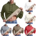 thumbnail image 1 of Momasggi Hoodies for Men Sherpa Fleece Lined Pullover Tops Thick Winter Thermal Hoodie Solid Color Long Sleeve Drawstring Hooded Sweatshirts with Pockets Army Green M, 1 of 9