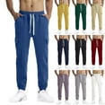 thumbnail image 1 of Momasggi Men's Cargo Sweatpants Casual Drawstring Elastic Waist Sweatpant Lounge Athletic Pants Baggy Workout Joggers with Pockets Blue 2XL, 1 of 9