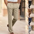 thumbnail image 1 of Momasggi Men's Classic Fit Dress Pants Loose Fall Straight Leg Suit Pants Fashion Pleat Front Work Business Trousers Slacks with Pockets Coffee S, 1 of 7