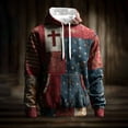 thumbnail image 1 of Momasggi Men's Graphic Hoodie Big and Tall Long Sleeve Drawstring Hooded Sweatshirts Vintage American Flag Print Pullover Tops Loose Casual Patriotic Hoodie with Pockets Navy 4XL, 1 of 3