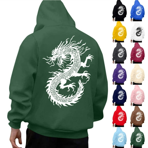 Momasggi Men's Graphic Hoodies Oversized Drawstring Long Sleeve Hooded Sweatshirt Warm Winter Hoodie with Pockets White 2XL