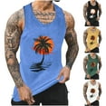 thumbnail image 1 of Momasggi Men's Graphic Tank Tops Big and Tall Summer Crew Neck Sleeveless Shirts Tropical Print Tanks Lightweight Beach Vacation Tank Top Black XL, 1 of 6