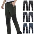 thumbnail image 1 of Momasggi Men's Hiking Pants Lightweight Outdoor Sports Trousers Fashion Color Block Trekking Pants with Zipper Pockets Army Green 2XL, 1 of 9