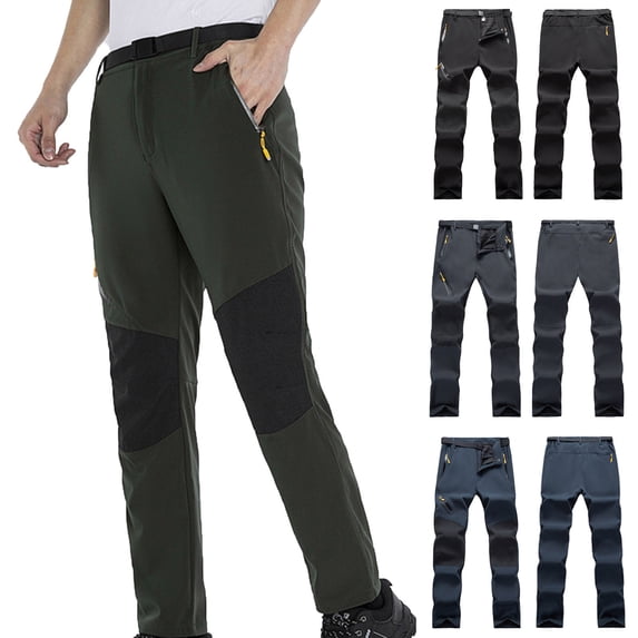 Momasggi Men's Hiking Pants Lightweight Outdoor Sports Trousers Fashion Color Block Trekking Pants with Zipper Pockets Dark Gray S