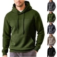 thumbnail image 1 of Momasggi Men's Plaid Jacquard Hoodies Casual Long Sleeve Drawstring Hooded Sweatshirts Solid Color Athletic Workout Gym Hoodie Pullover with Pockets Navy M, 1 of 7