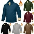 thumbnail image 1 of Momasggi Men's Quarter Zip Sweatshirts Winter Warm Sherpa Fleece Lined Pullover Sweatshirts Casual Long Sleeve Stand Collar Sweatshirt Blue S, 1 of 9