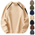 thumbnail image 1 of Momasggi Men's Tactical Fleece Sweatshirts Zipper Crewneck Sweatshirt Oversized Long Sleeve Pullover Tops Loose Fit Fall Winter Going Out Sweatshirts Wine M, 1 of 8