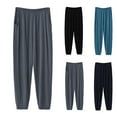 thumbnail image 1 of Momasggi Mens Big and Tall Pajama Pants Soft Comfy Elastic Waist Sleep Pants Solid Color Home Lounge Pants with Pockets Lightweight Cozy Cotton Pj Pant Sleepwear Dark Gray 6XL, 1 of 5