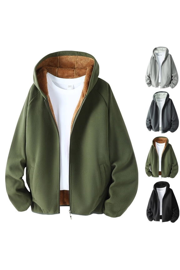 Mens Big and Tall Sherpa Hoodies Zip Up Fleece Lined Hooded Jackets Winter Warm Thermal Sweatshirts Jacket with Pockets Gray 4XL